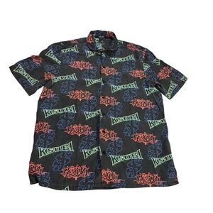 Ksubi‎ Shop The Glow Resort Shirt Black Dollar Neon Graphic Print Mens Size M
